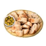 Ración de pan con aceitunas